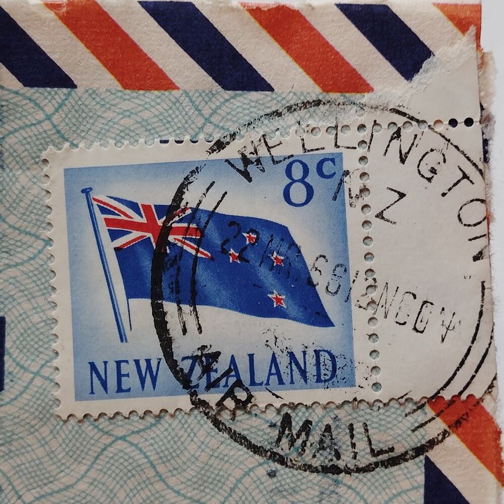 Vintage 1968 New Zealand Airmail Aerogramme Cover Lake Hayes Otago Philatelic